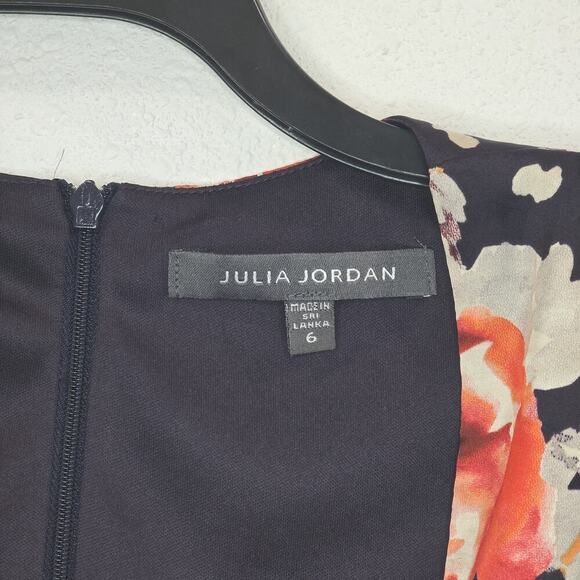 Julia Jordan Belted Faux Wrap Mini Dress Ballon Sleeve Party Floral Cocktail 6 - Picture 7 of 13